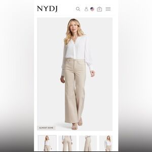 NYDJ Mia Palazzo Lift Tuck tan jeans, Wide leg EUC 8